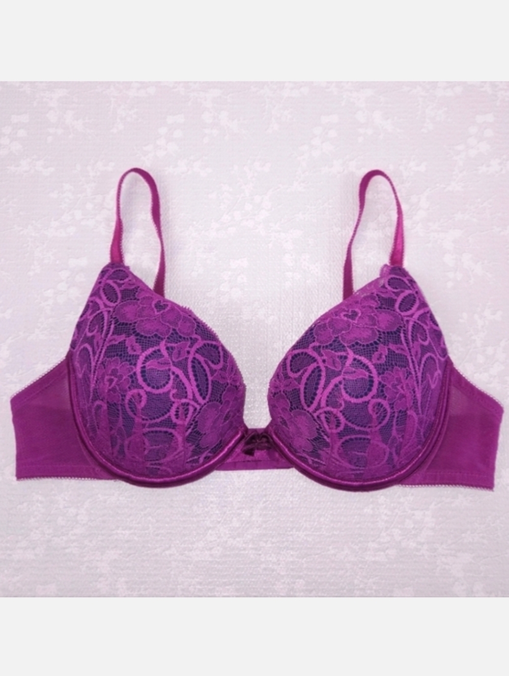 New! LILY Of FRANCE Extreme Ego Boost Lace Push-Up Bra 34B